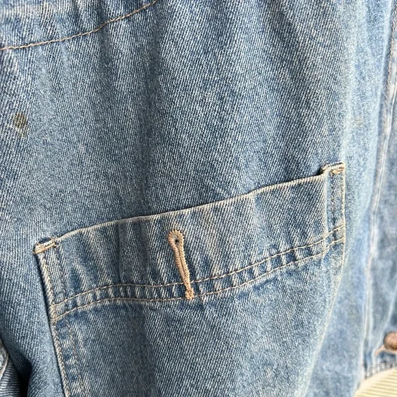 Denim&Co Blue and Brown Jean Jacket with Relaxed Fit - Picture 8 of 15